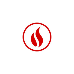 Fire flame icon isolated on transparent background