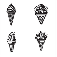 Silhouette Ice Cream Cones Collection