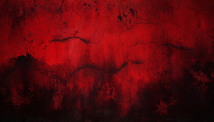 Dark red Wall Texture Background. Halloween background scary. Red and Black grunge background with scratches