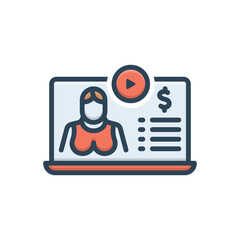 Color illustration icon for blackmail