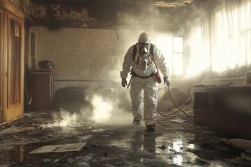 Fire Damage Cleanup in Abandoned Room