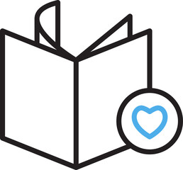 Book and Heart Line Icon
