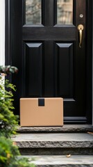 Package Delivery at Residential Front Door