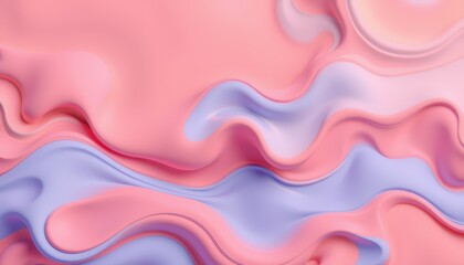 Abstract Pink and Lavender Liquid Wave Abstract