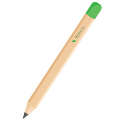 Isolated Eco-Friendly light wooden Pencil