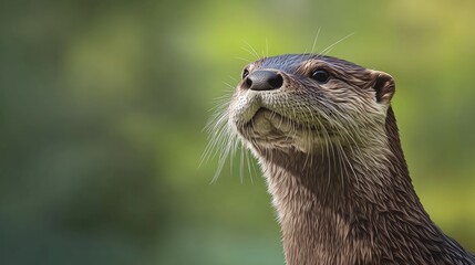 Close Up of a Curious River Otter