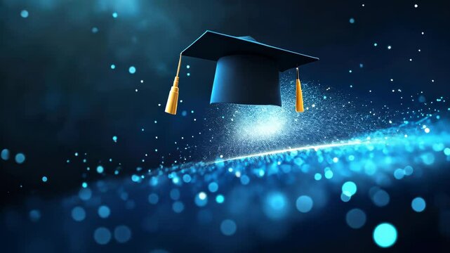 Abstract digital technology background with a graduation digital