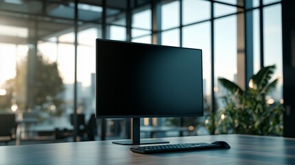 Fototapeta premium Modern Desktop Computer In Office Setting
