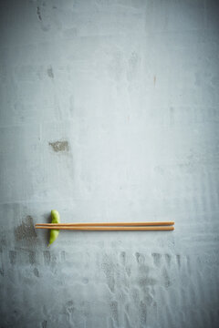 Edamame chopstick rests and chopsticks