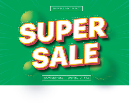 Super Sale Text Effect, Editable 3D Text Style