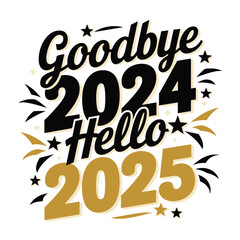Goodbye 2024, Hello 2025 New Year Celebration Design