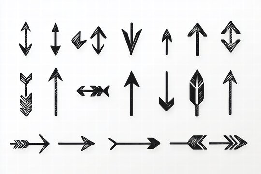 Various black arrow designs suitable for decoration, making signs, or creative projects