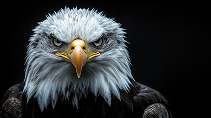 Obraz premium Close-up Portrait of a Majestic Bald Eagle