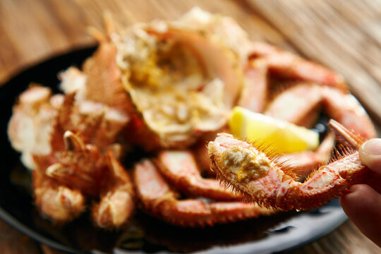 A hair crab removed from the shell