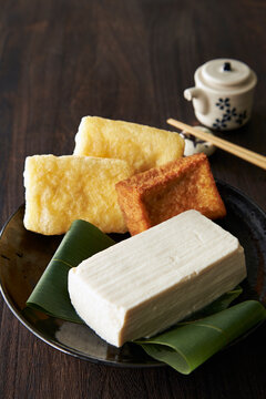Tofu, deep-fried tofu and deep-fried tofu