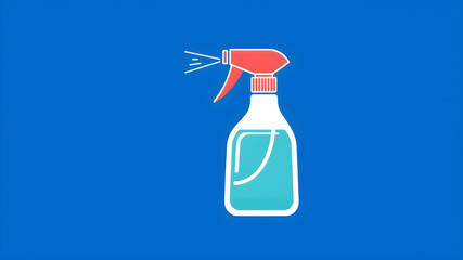 Spray bottle icon. Simple line art illustration of a spray bottle with fog effect or home parfume Ideal for hygiene, cleaning and product design.