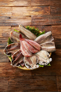 Dried hokke, horse mackerel, etc.