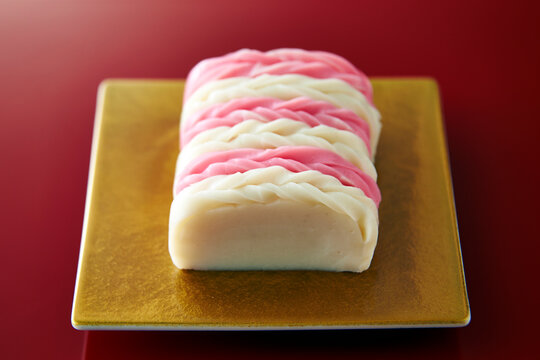 Red and white kamaboko