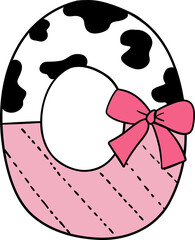 Cow Alphabet and Cow Letters. Animal Font and Cow Skin