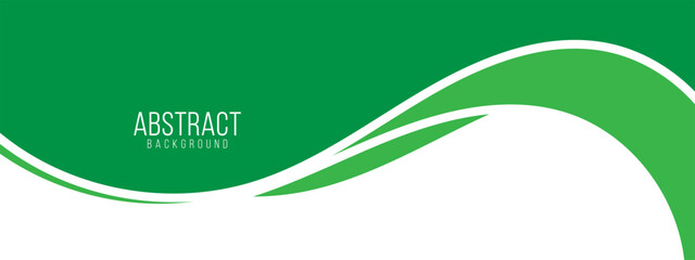 Abstract green curve banner background. Vector illustration	