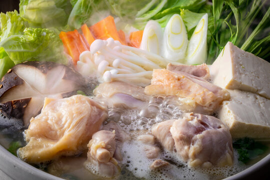 Chicken cooked in a pot