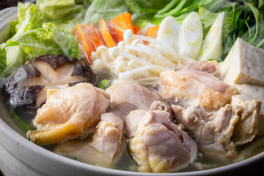 Chicken cooked in a pot