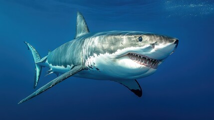 Obraz premium Great White Shark Underwater Portrait