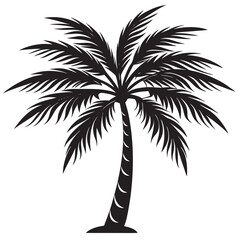 Fototapeta premium Palm Tree Silhouette on a white background 