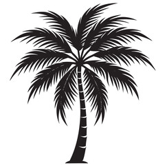 Obraz premium Palm Tree Silhouette on a white background 