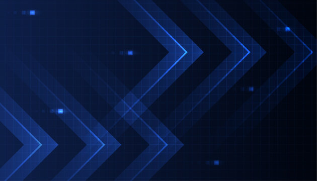 blue glowing arrow light background. Future digital growth technology