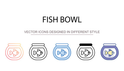Fish bowl icon design with white background stock illustration