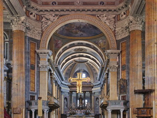 Obraz premium Santa Maria Assunta Cathedral of Novara, interior details. Piedmont, Italy.