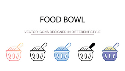 Food Bowl icon design with white background stock illustration