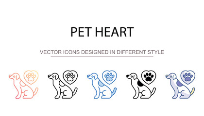 Pet heart icon design with white background stock illustration