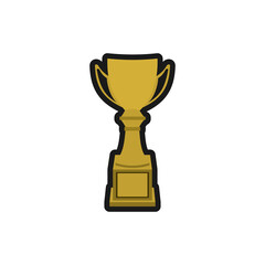 golden trophy flat icon vector illustration,  School Supplies and classroom themes