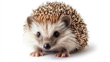 Obraz premium Close-up Portrait of a Curious Hedgehog