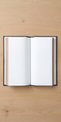 Open vertical photo album mockup with blank customizable pages, template, blank pages