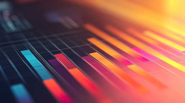 Abstract Colorful Bar Graph in 3D Perspective