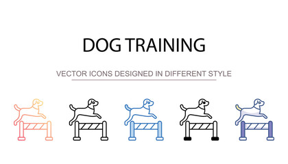 dog training icon design with white background stock illustration