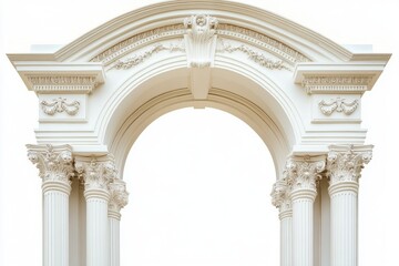 Naklejka premium A classical architectural archway featuring ornate columns with intricate carvings and a curved top
