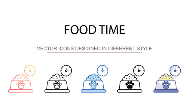 Food time icon design with white background stock illustration