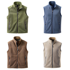 Lightweight fleece vest with zipper for men, perfect for winter layering. Warm and versatile. Transparent PNG