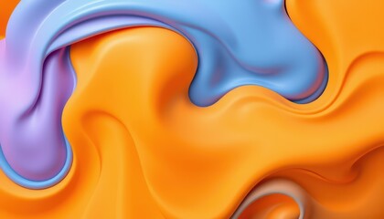 Abstract Swirling Orange Purple and Blue Hues