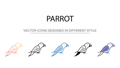 Parrot icon design with white background stock illustration