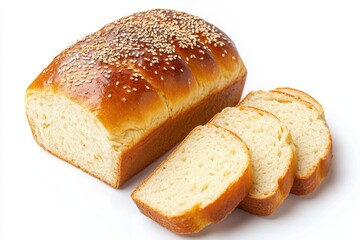 A loaf of whole grain bread with a golden brown crust and sesame seeds sprinkled on top