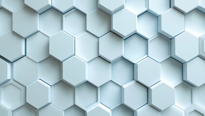 Naklejka premium Abstract white background with a hexagonal pattern, light and shadow effects