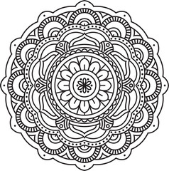 Circular mandala pattern. Henna tatoo mandala. Mehndi style. Decorative pattern in oriental style.Vector floral mandala. Geometric ornamental mandala