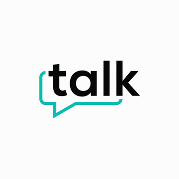 talk logo design, rectangle Sound bubbles graphic vector template