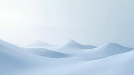 Fototapeta premium Serene Minimalist Landscape of Rolling Light Blue Hills