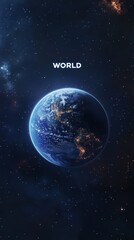 Obraz premium Earth in Space: A vibrant depiction of Earth hanging amidst a starry expanse, a profound reminder of our planet's fragility and importance.